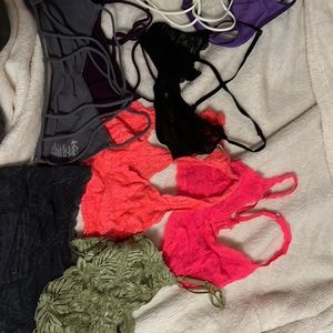 Nine bralettes: free people, aerie, Victoria’s Secret